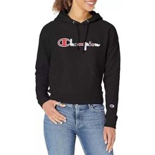 Champion Women's Reverse Weave Pullover Hoodie Script Logo Sweatshirt