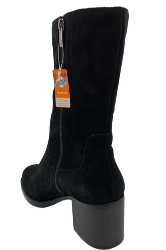 Vince Camuto Water Repellent Mid Shaft Suede Boots Zelcinna Black - 第 3/3 張圖片