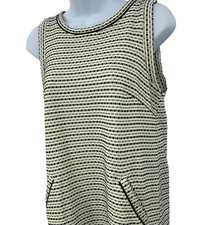 Loft Womens Dress Size XS Embroidered Textured Square Dash Button Back