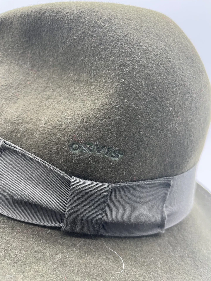 Sombrero Fedora Embalable De Colección ORVIS Hecho en EE. UU. 100% Lana Fieltro Ligero - Verde - Pequeño Foto 3 de 4