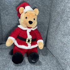Disney Store 20" Winnie the Pooh Sparkle Santa Suit Christmas Stuffed Plush