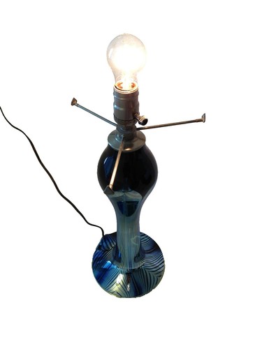 Daum Alexandre Alekos Fassianos French Crystal Art Glass Blue Gold