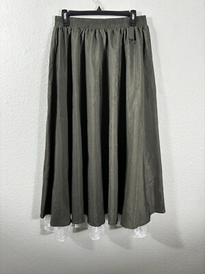 Scarlet Darkness Maxi Skirt Size L Green Raccolta Carta Polyester Blend