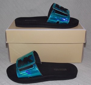 michael kors slides blue