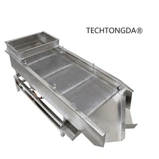 6MM 3MM Electric Vibrating Sifter 48" Long Straight Vibrating Sieve 2-Layer 220V