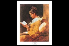 Classic YOUNG GIRL READING (1776) Rococo Art Print POSTER by Jean Fragonard