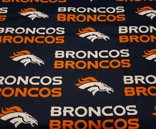 Denver Broncos BTY Fabric Traditions 58" Wide on Dark Navy NFL Football