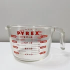 Vintage Glass PYREX Measure Cup 4-Cups 1 Quart 32oz 1000ml 1 Liter Red Letters