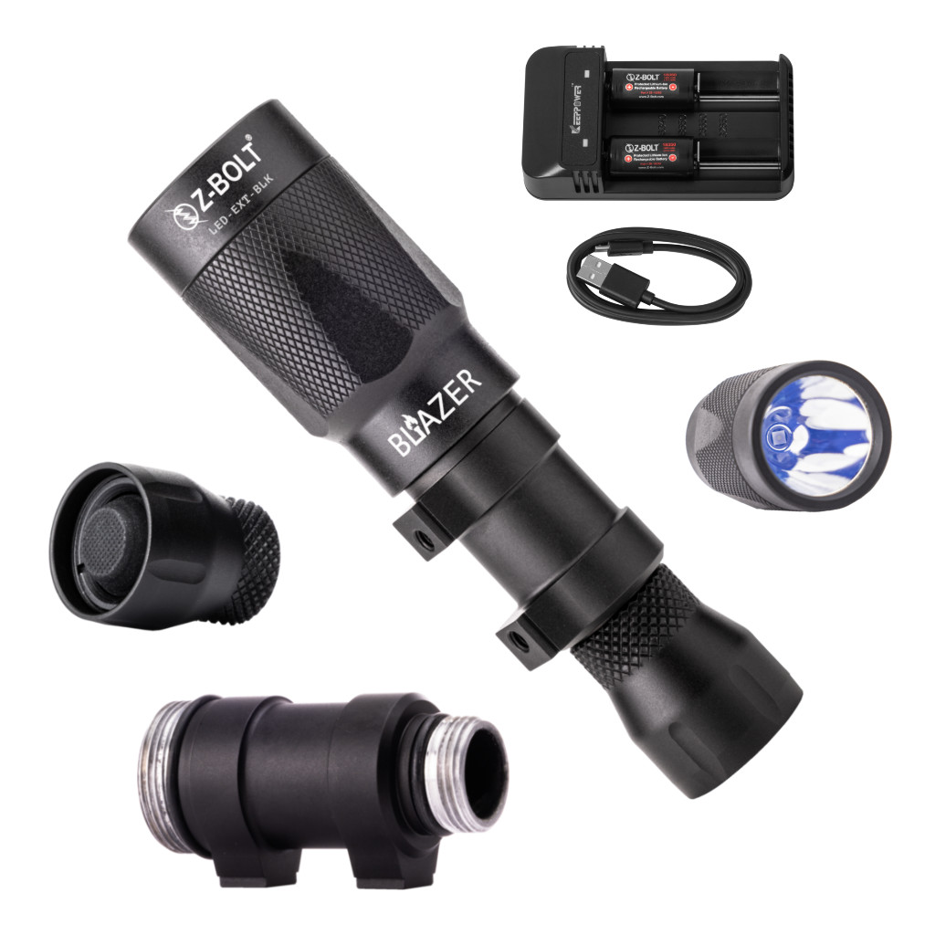 Z-BOLT® LED Weapon Light & Hand Carry, Free Thyrm LPC Clip (18350 - BLK)