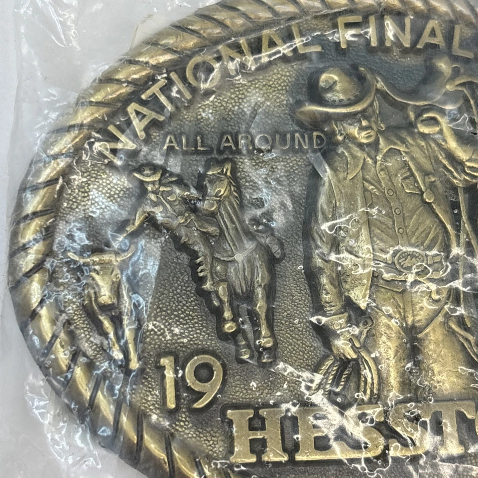 Винтажная ковбойская пряжка для взрослых National Finals Rodeo Hesston 1982 NFR - Изображение 2 из 4
