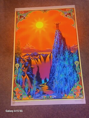 Vintage 1969 Original GARDEN OF EDEN Blacklight Poster Hip