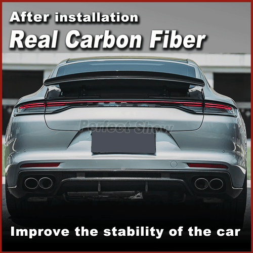 Adatto per Porsche Panamera 2017-2021 carbonio spoiler posteriore labbro paraurti posteriore - Foto 3 di 12