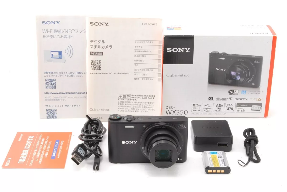 TOPMINT】SONY Cyber-Shot DSC-WX350-B Digital Camera 20x Optical