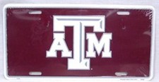 Texas A M University Aggies Embossed Aluminum License Plate