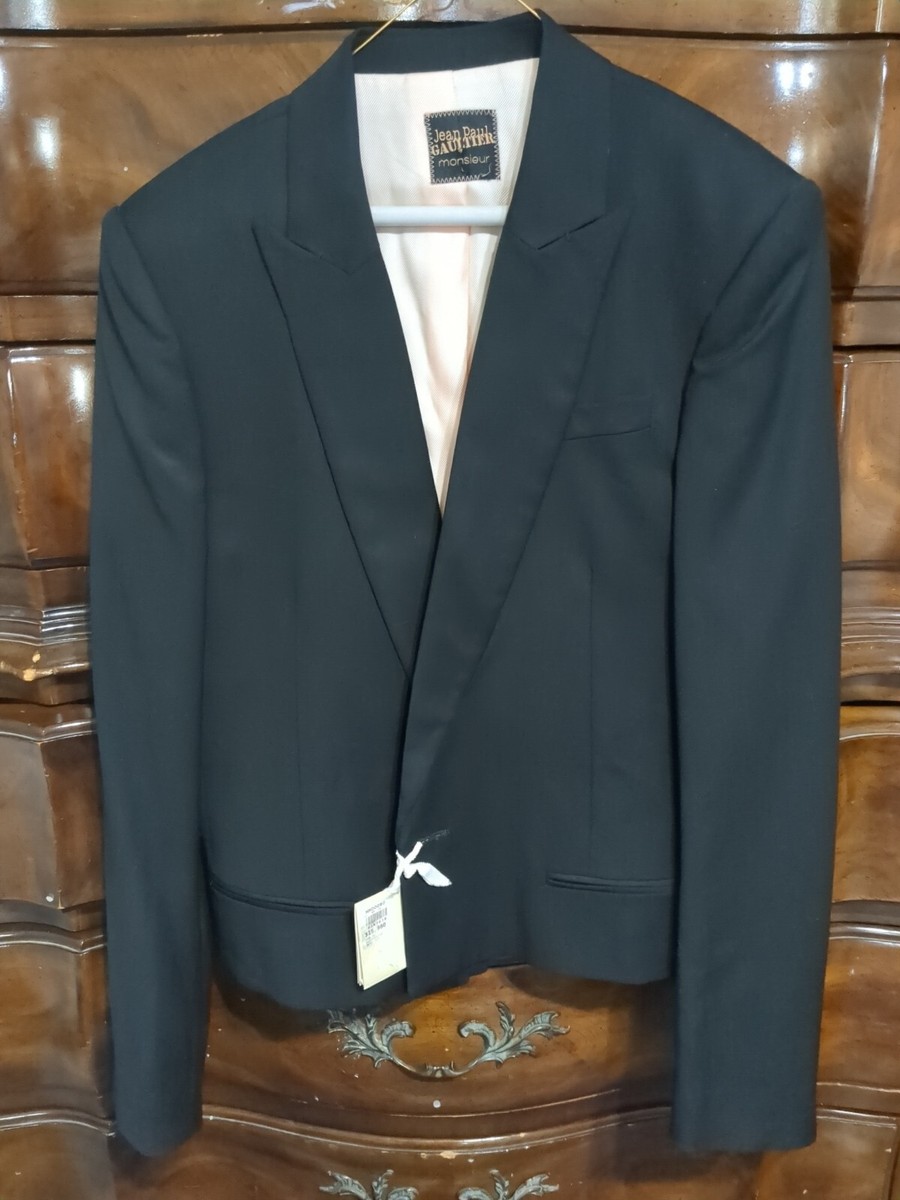 MSRP $15,980 NWT Jean Paul Gaultier Men's Cropped Wool Silk Jacket