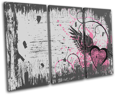 Abstract Grunge Vector Love TREBLE Leinwand Wand Kunst Bild drucken