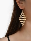 Hollow out Geometric Rhombus Drop Earrings Chic Ear Hook Boutique Gift Jewellery