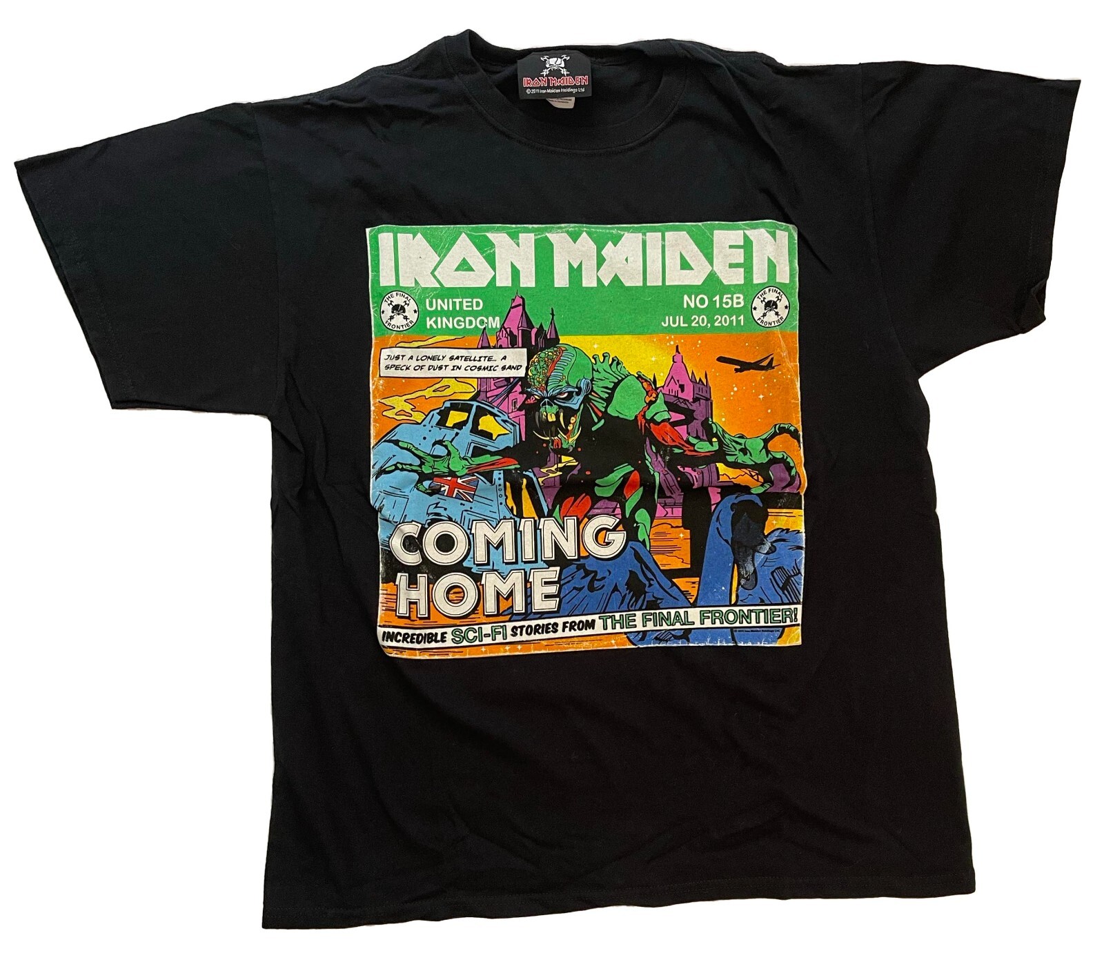 Rock Off Iron Maiden Unisex T-Shirt: Final Frontier Green (Small) - Medium - Black - Unisex