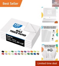 Durable White Tissue Paper - 480 Sheets 20" x 30" for Safe Moving and Gifting