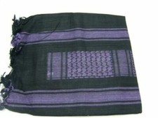 Arab Shemagh Head Scarf Neck Wrap Cotton PURPLE AND BLACK Shemag scarf