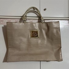 BLUGIRL BLUMARINE borsa a mano oro effetto coccodrillo doppio manico zip
