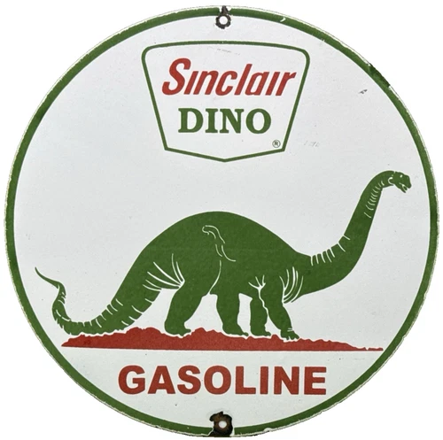 VINTAGE SINCLAIR GASOLINE PORCELAIN SIGN DEALERSHIP GAS STATION DINO MOTOR OIL
