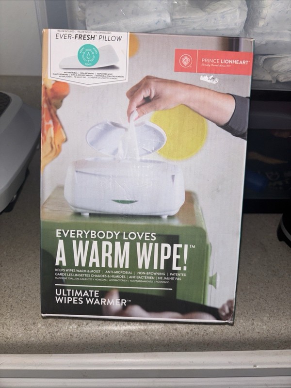 PRINCE LIONHEART ULTIMATE ANTI-MICROBIAL WIPES WARMER W/PILLOW NEW.