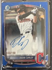2025 Topps Bowman Chrome Dean Curley #CPA-DC Blue Refractor /150 1st Bowman