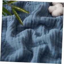 Cooling Muslin Queen Blanket for Hot Queen Size 90"x90" Prussian Blue