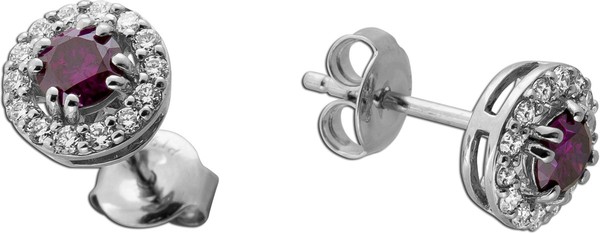 Brillant Ohrstecker Platin 950 Pinke Weisse Natur Diamanten 0.75Ct-image