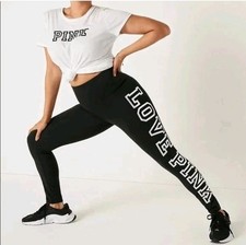 Victoria's Secret Love Pink High Waist Yoga Leggings Full Length Women Size XL
