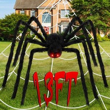 1 Pack 13ft Giant Halloween Spider with Web, 2026 Upgrade Large Realistic Fak...
