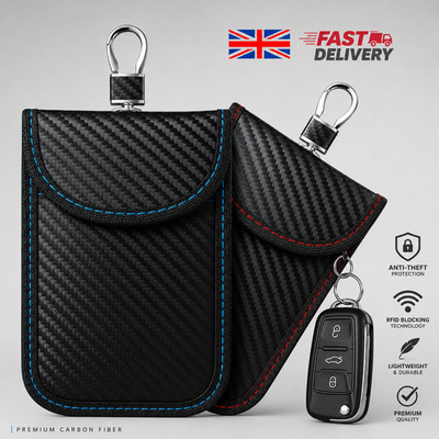 Faraday Auto Schlüsseletui Signalblocker Diebstahlsicherung RFID Faraday Tasche (2er Pack)