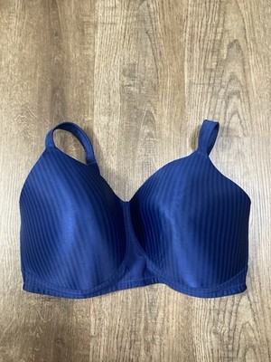 Playtex Women's Wireless T-Shirt Bra Blue Stripped Size 40DDD