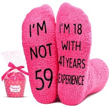 HAPPYPOP 59th Birthday Gifts Medium, 18 With 41 Years Experience Dark Pink