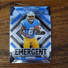 Panini Prizm 2025 Emergent Silver Prizm Omarion Hampton #9 Chargers Rookie