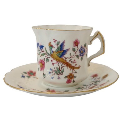 Vintage Hammersley Bird Of Paradise Tea Cup Saucer Set Bone China England