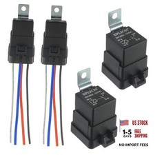 12V DC SPST Waterproof Relay Heavy Duty 14 AWG Tinned Copper 4 PIN 80/60 AMP