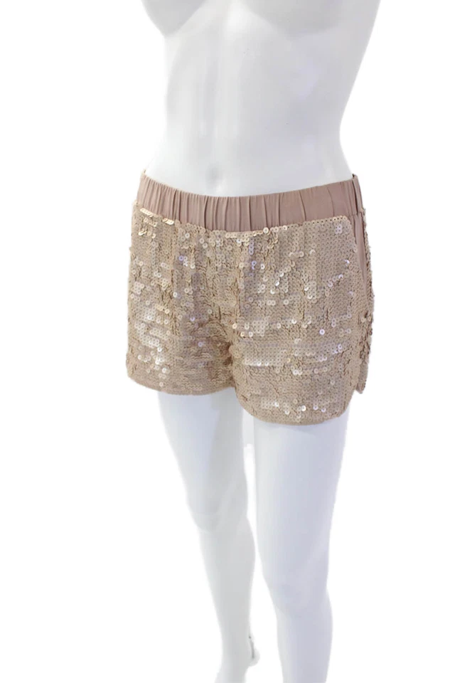 Mini Pantalones Cortos Elizabeth and James Mujer Lentejuelas Cintura Elástica Rosa Talla XS Foto 2 de 4