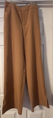 G by GIULIANA Twill Wide-Leg Sailor Pant Sz 6 with accent buttons and side slits