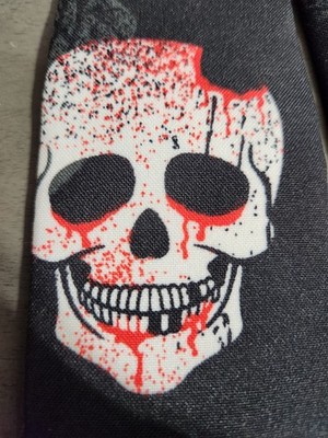 OppoSuits Halloween Skull Necktie   Black with Blood & Skulls Handmade Polyester
