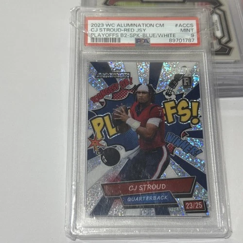 Pop 1 None Higher /25 PSA 9 2023 Wild Card Alumination C.J. Stroud  RC Bl/Wh/Spk