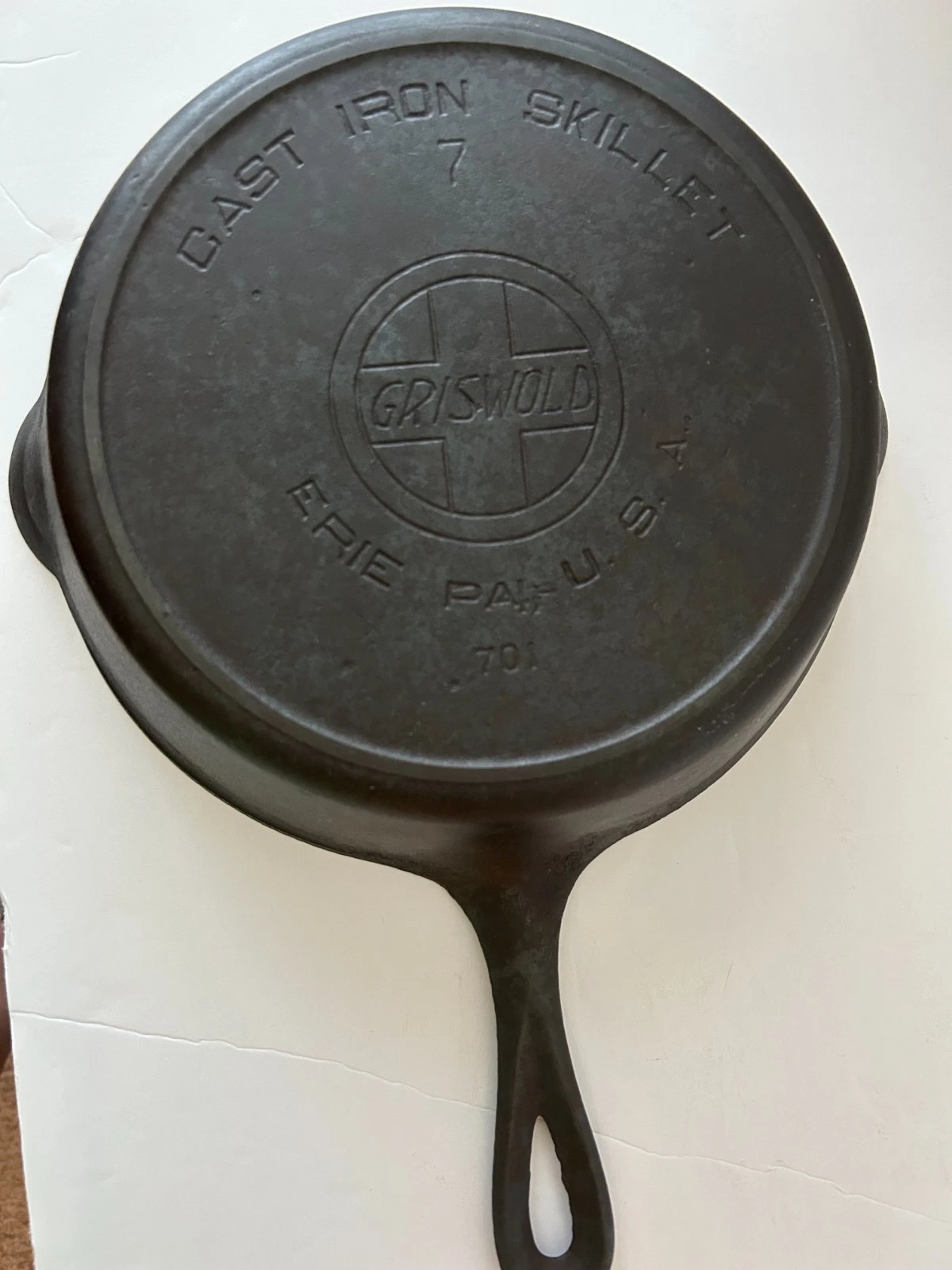 Vintage Griswold Cast Iron Skillet #7 Erie PA USA 701 Slanted Block Logo
Opens in a new window or ta