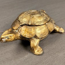 Vintage Austria Turtle Trinket Box Gold Tone ...