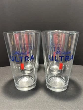 Set Of 4 Michelob Ultra Beer Pint Cocktail Mixing Drinking Glass
