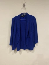 St. John Skirt Set Womens 4 Blue Knit Sparkle Metallic Dressy Two Piece