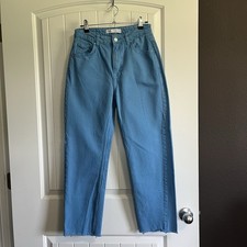 Zara Bright Dyed Blue Jeans Size 4 High Waisted Barrel Leg Endless Summer Wash