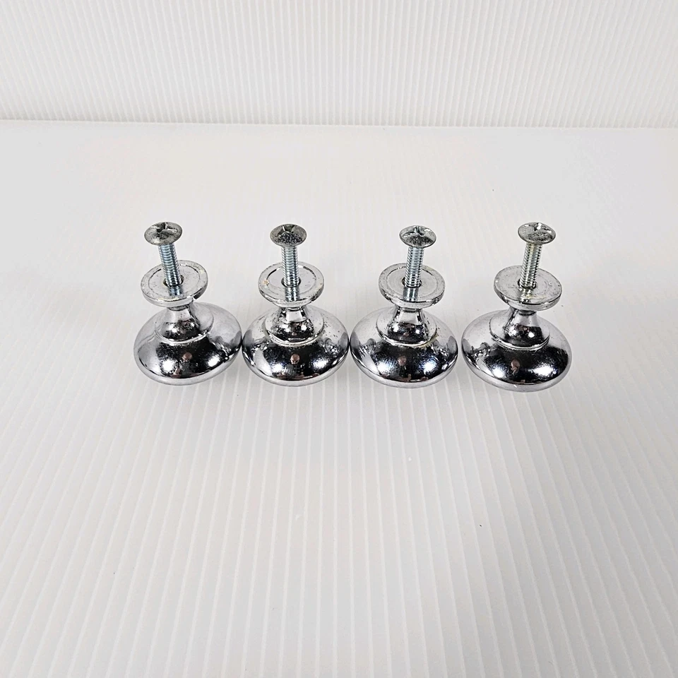 4 Chrome Cabinet Knobs Door Drawer Pulls Handles, Lot of 4 - Image 2 of 4