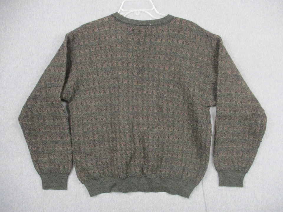 Ermenegildo Zegna Sweater Mens XL Green Brown Crewneck Made in Italy Wool Blend - Image 4 of 4