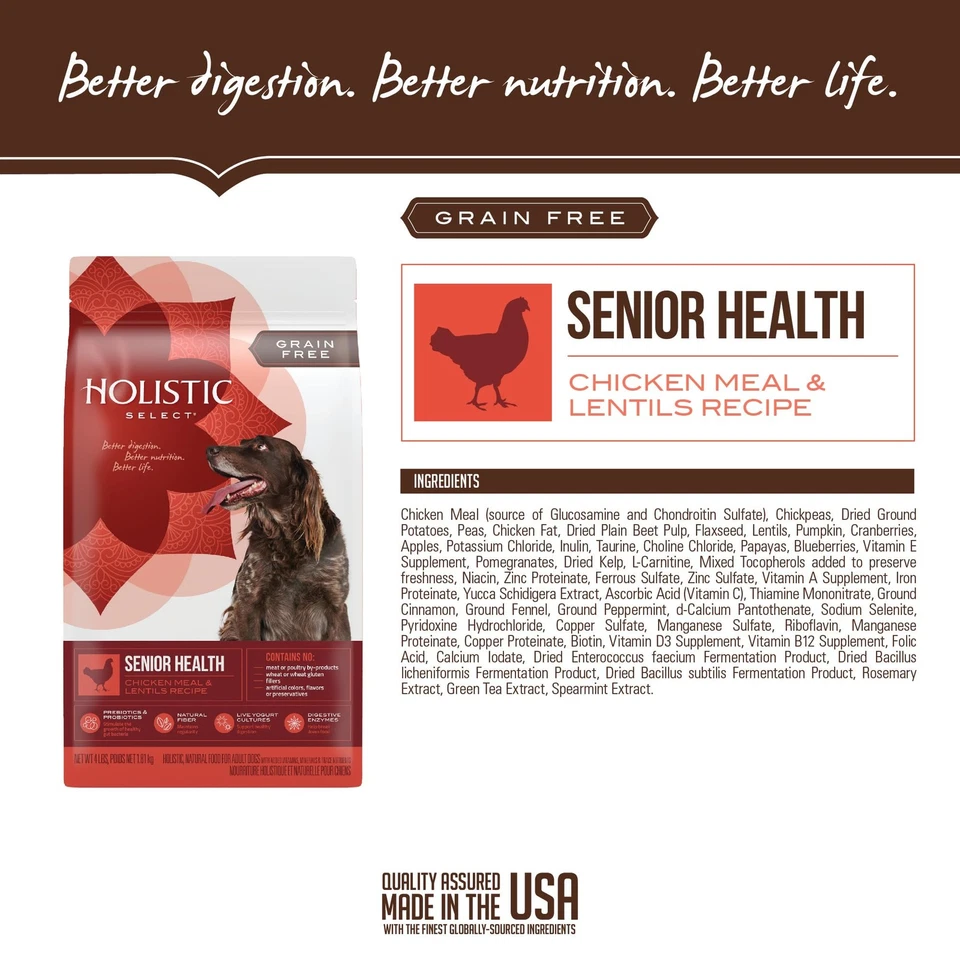 Comida seca natural para mascotas sin granos natural para perros, harina de pollo y arroz para personas mayores... Foto 4 de 4